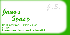 janos szasz business card